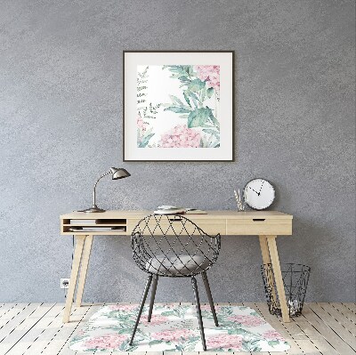 Tapis pour chaise de bureau Fleurs roses claires