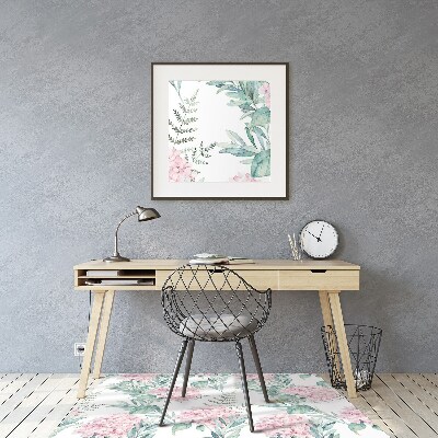 Tapis pour chaise de bureau Fleurs roses claires