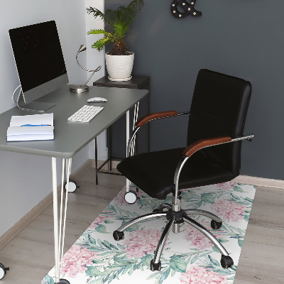 Tapis pour chaise de bureau Fleurs roses claires