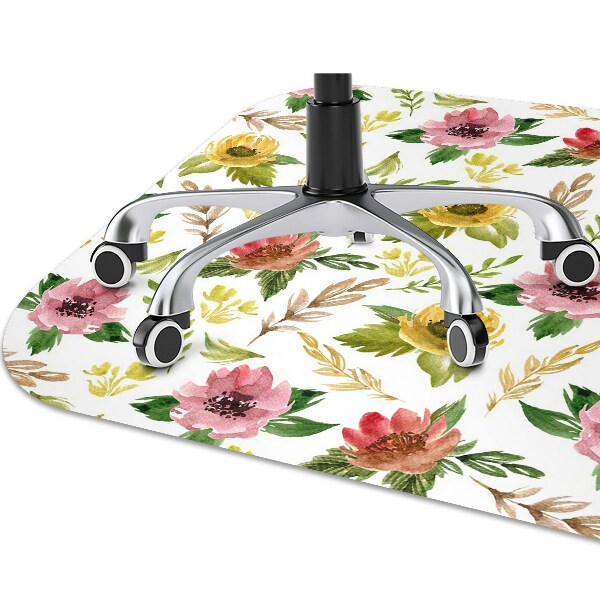 Tapis de chaise de bureau Fleurs aquarelles