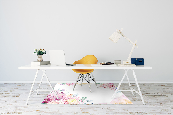Tapis pour chaise de bureau Cadre floral
