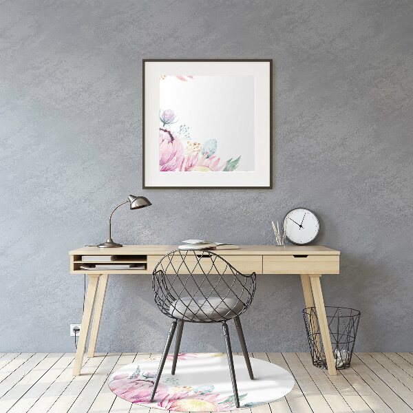 Tapis pour chaise de bureau Cadre floral