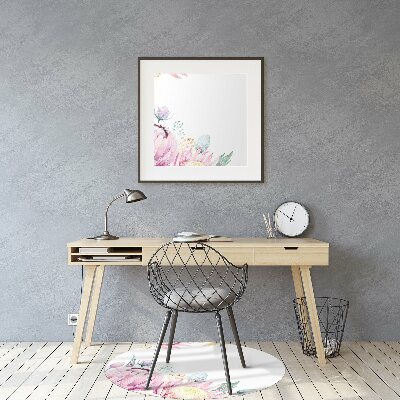 Tapis pour chaise de bureau Cadre floral