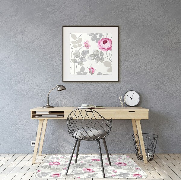 Tapis pour chaise de bureau Roses pastel