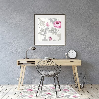 Tapis pour chaise de bureau Roses pastel