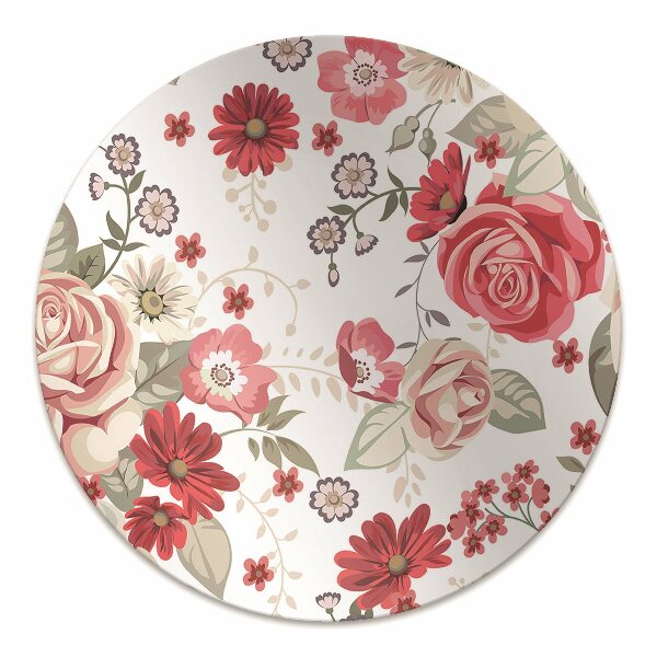 Tapis de chaise de bureau Fleurs rouges