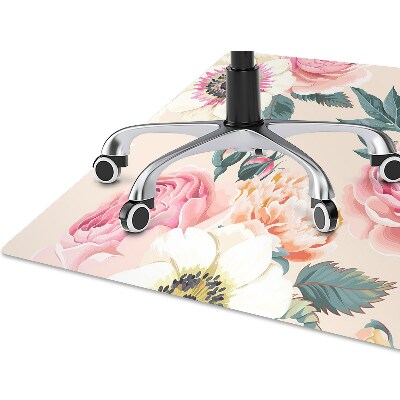 Tapis protège sol Fleurs pastel