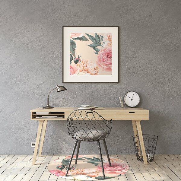 Tapis protège sol Fleurs pastel