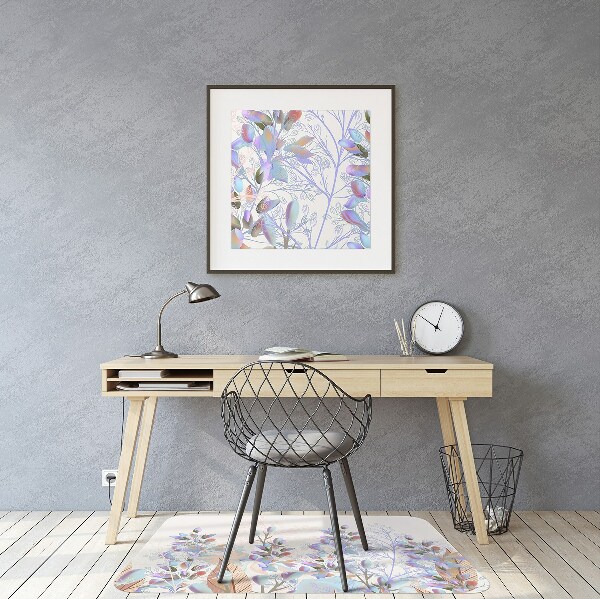 Tapis protège sol Feuilles pastel