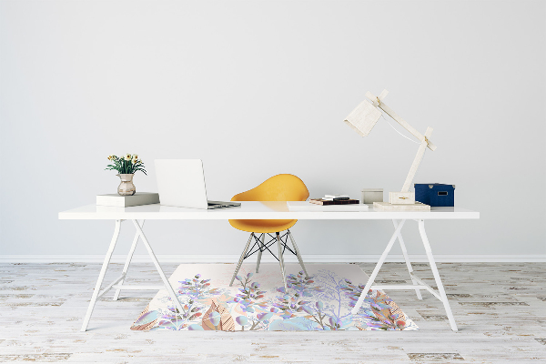 Tapis protège sol Feuilles pastel