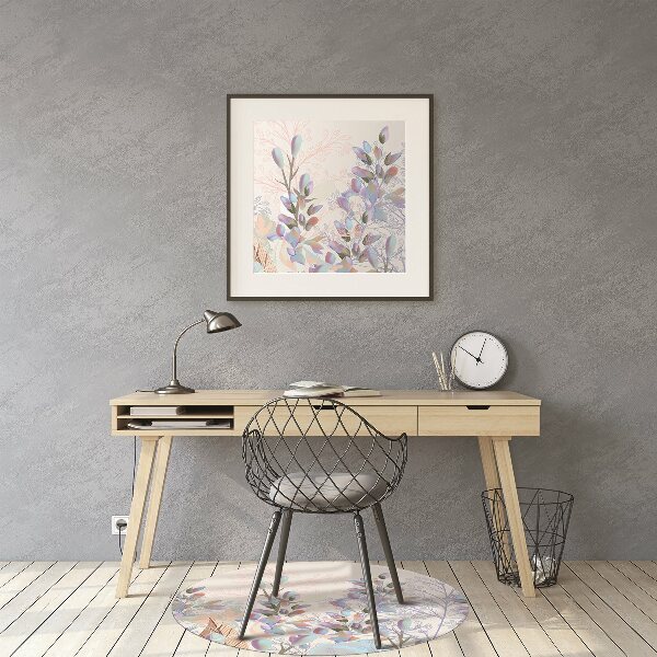 Tapis protège sol Feuilles pastel