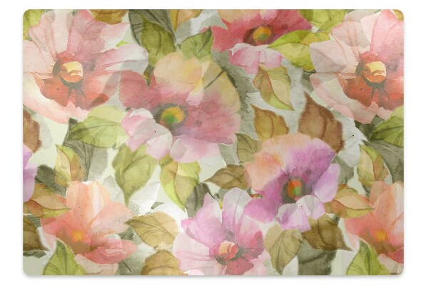 Tapis de chaise de bureau Fleurs peintes