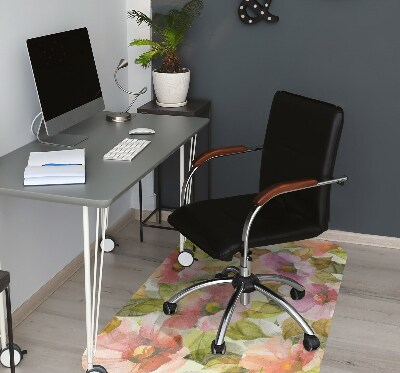 Tapis de chaise de bureau Fleurs peintes