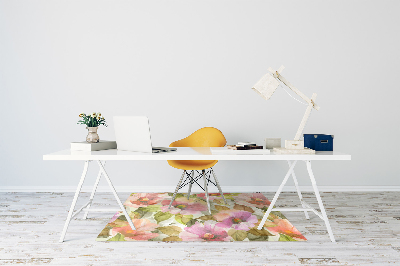 Tapis de chaise de bureau Fleurs peintes