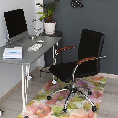 Tapis de chaise de bureau Fleurs peintes