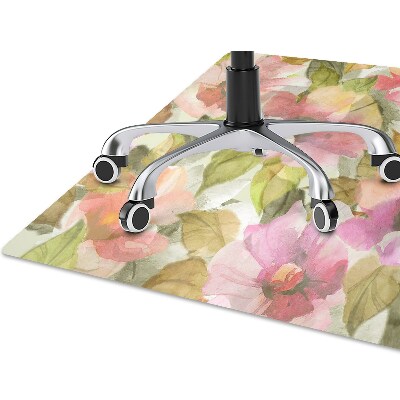 Tapis de chaise de bureau Fleurs peintes