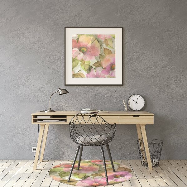 Tapis de chaise de bureau Fleurs peintes