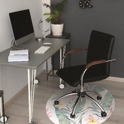 Tapis pour chaise de bureau Fleurs roses claires