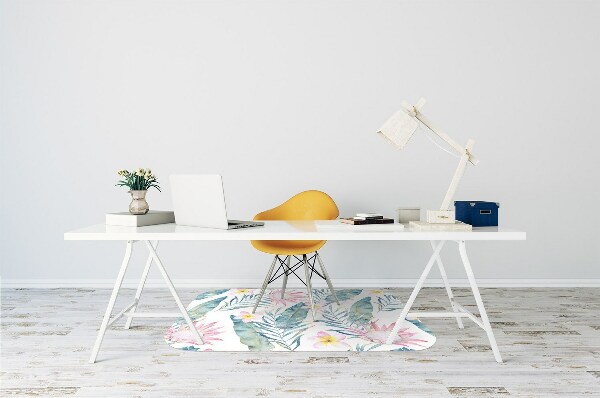 Tapis pour chaise de bureau Fleurs roses claires