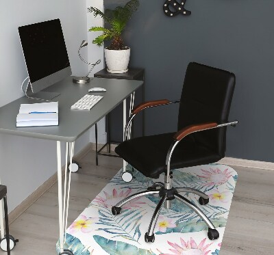 Tapis pour chaise de bureau Fleurs roses claires