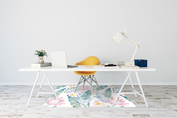Tapis pour chaise de bureau Fleurs roses claires