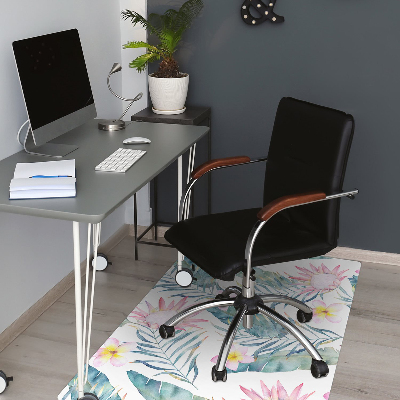 Tapis pour chaise de bureau Fleurs roses claires