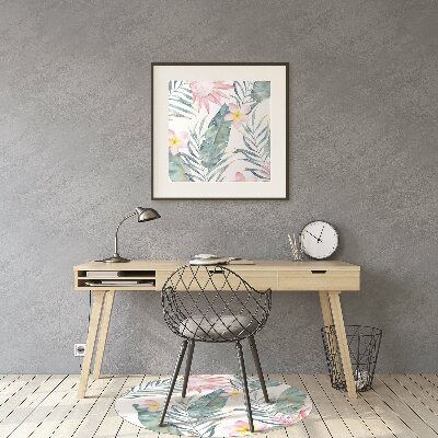 Tapis pour chaise de bureau Fleurs roses claires