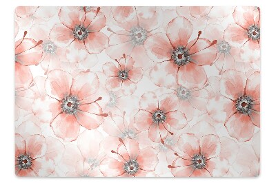 Tapis protection sol Fleurs orange