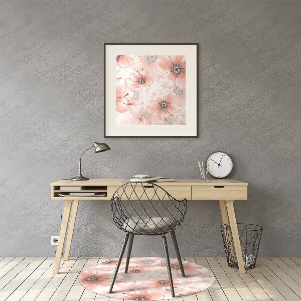 Tapis protection sol Fleurs orange