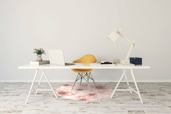 Tapis protection sol Fleurs orange