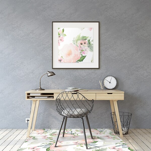 Tapis protège sol Fleurs pastel