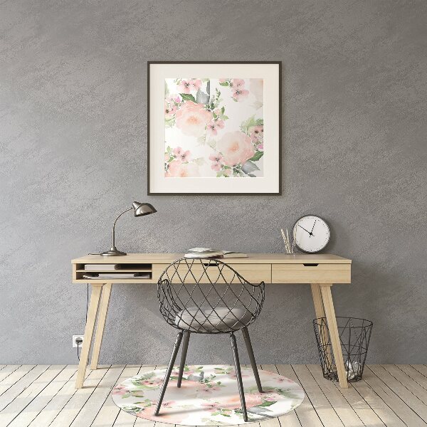 Tapis protège sol Fleurs pastel