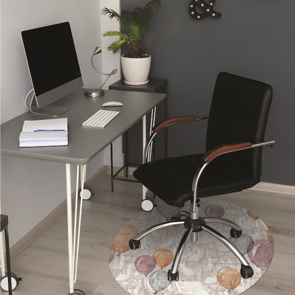 Tapis bureau Ballons et maisons