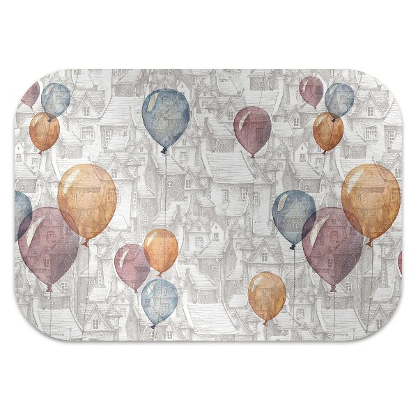 Tapis bureau Ballons et maisons