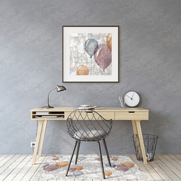 Tapis bureau Ballons et maisons