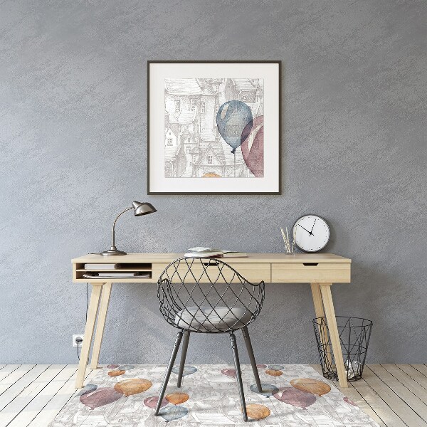 Tapis bureau Ballons et maisons