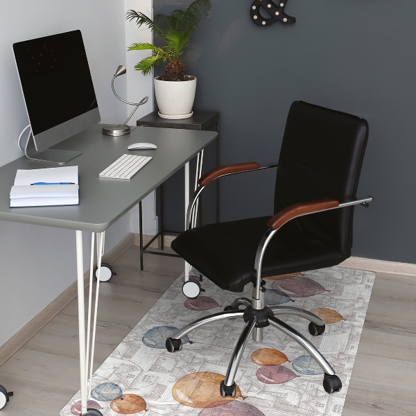 Tapis bureau Ballons et maisons