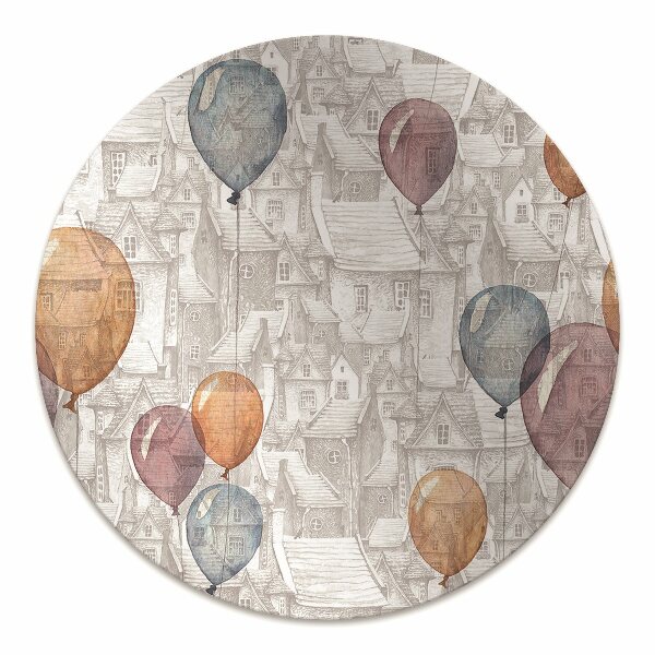 Tapis bureau Ballons et maisons