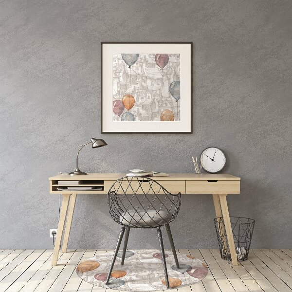 Tapis bureau Ballons et maisons