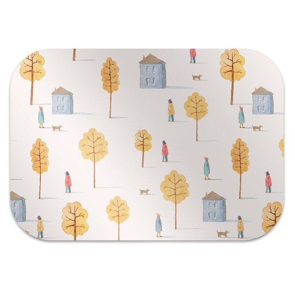 Tapis protège sol Maisons parmi les arbres