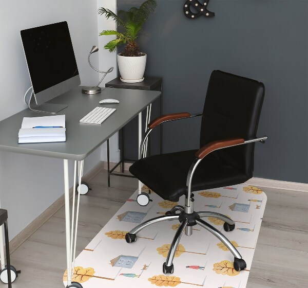 Tapis protège sol Maisons parmi les arbres