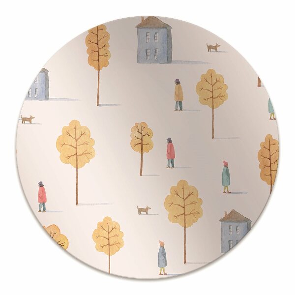 Tapis protège sol Maisons parmi les arbres