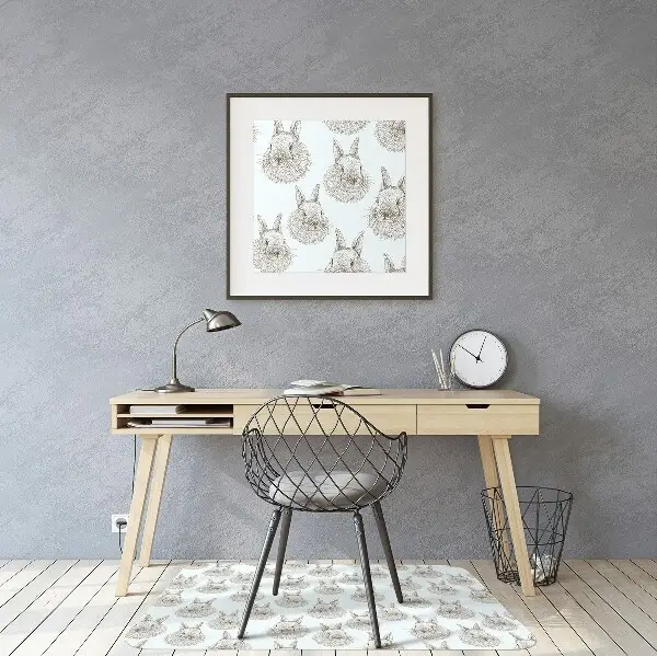 Tapis pour chaise de bureau Des lapins croquis