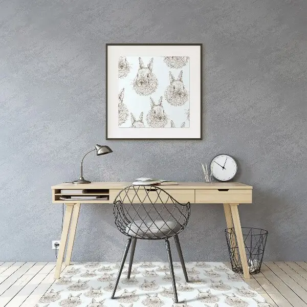 Tapis pour chaise de bureau Des lapins croquis