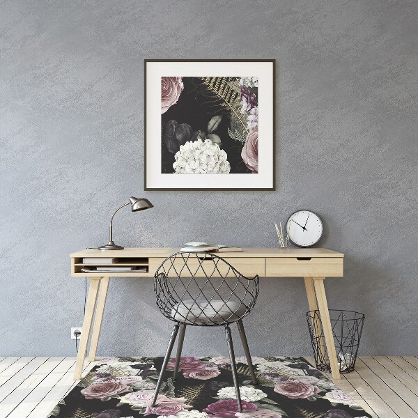 Tapis pour chaise de bureau Fleurs romantiques