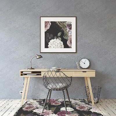 Tapis pour chaise de bureau Fleurs romantiques