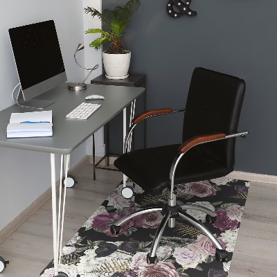 Tapis pour chaise de bureau Fleurs romantiques