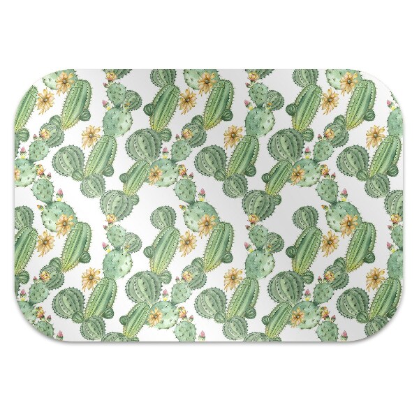 Tapis pour chaise de bureau Cactus avec des fleurs