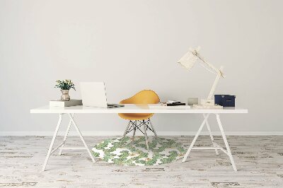 Tapis pour chaise de bureau Cactus avec des fleurs