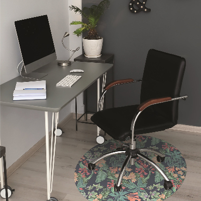 Tapis fauteuil bureau Composition tropicale